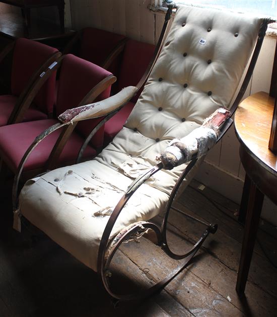 Polished steel rocking chair